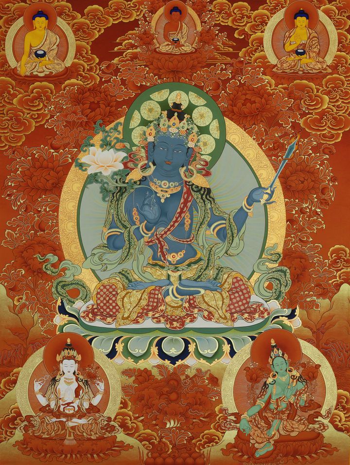 虚空藏菩萨/100cm×71cm/红唐