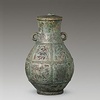 Bronze <em>Hu</em> (wine vessel) with Copper-inlaid Hunting Design